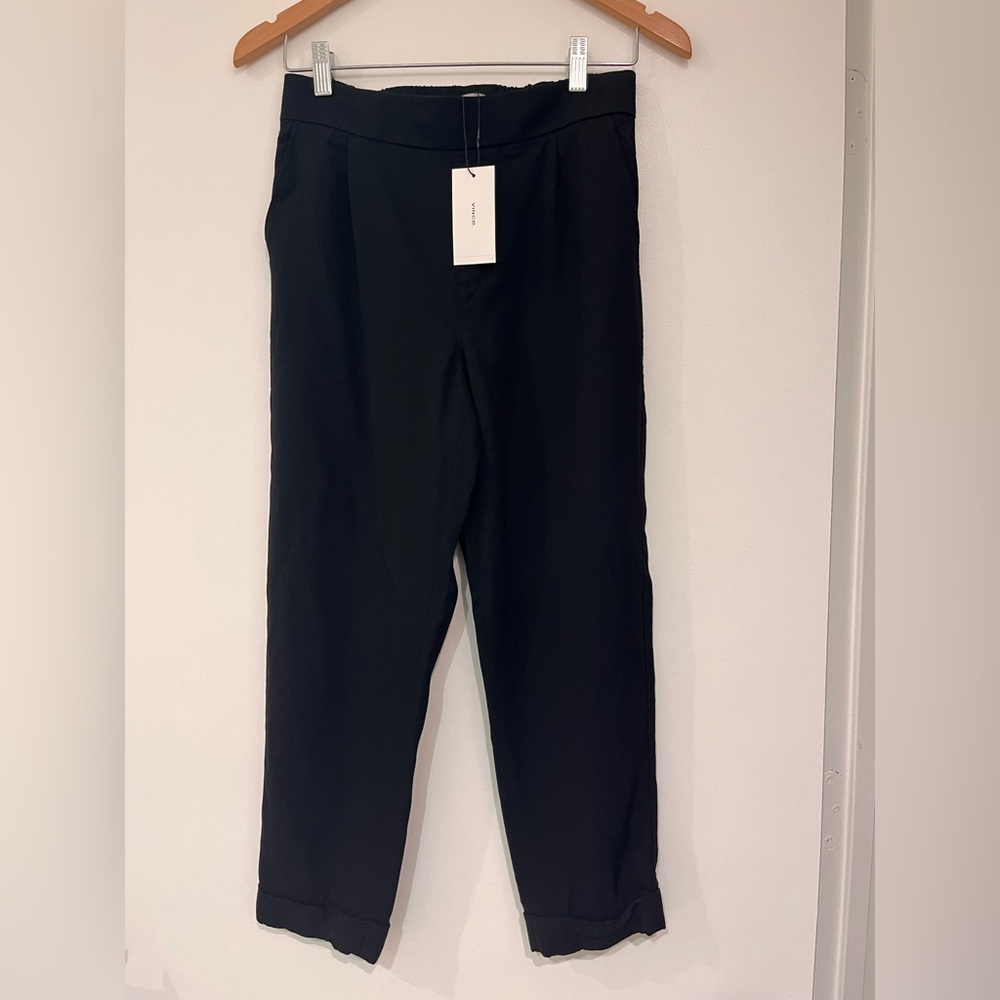 Vince Womens Black Straight Leg Pull On Ankle Pants with Pockets Size XS